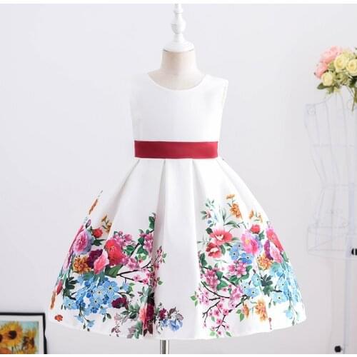 Summer new girls dress childrens European and American dress baby birthday holiday party childrens wear