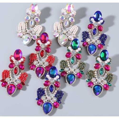 JIJIAWENHUA New Sparkling Acrylic Alloy Pendant Womens Earrings Dinner Party Wedding Fashion Creative Jewelry Accessories