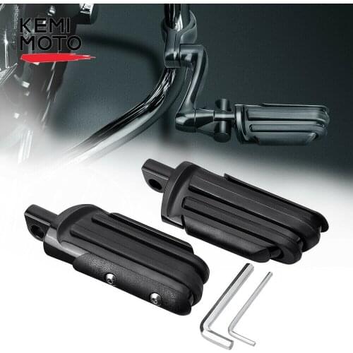 KEMIMOTO Highway Foot Pegs Pedal For Touring Sportster Road King Glide Sportster 883 Dyna Motorcycle Male Peg Mount Black Chrome