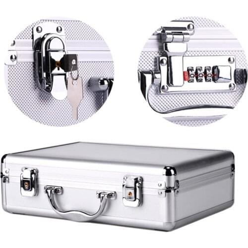 Aluminum alloy Tool Box Portable With lock password Box File Storage Box suitcase Equipment instrument Tool Case with foam