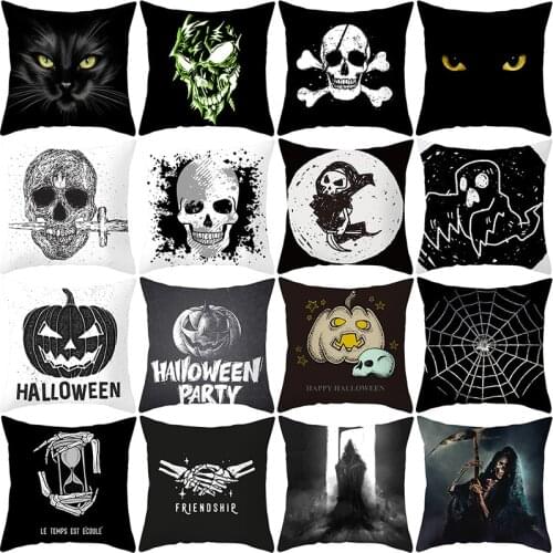 Ghost Halloween Series Polyester Throw Pillow Case Sofa Cushion Home Decorative Pillows Cover US $3.29