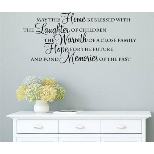 May this home be blessed with the laughter of children quotes wall stickers home decor living room diy wall arts vinyl decals