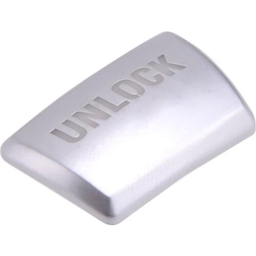 LHD Silver Car Gear Shift Knob "Unlock" Push Button Cover Trim Decoration Fit For BMW 3 5 7 Series X3 X4 X5 X6 2014 2015 2016