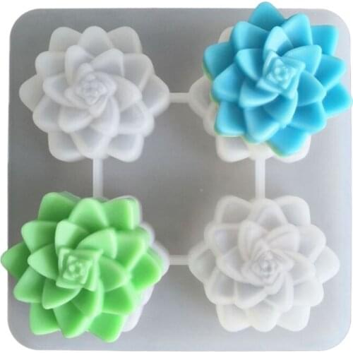Succulents Plants Epoxy Resin Mold Handmade Plaster Soap Silicone Mould DIY Crafts Ornaments Jewelry Casting Tool