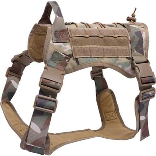 Tactical Dog Harness Vest Military Harness Outdoor Waterproof Camouflage Seat Belt for Medium Large Dogs Pet Training Products