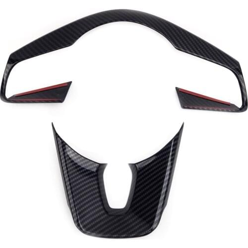 Carbon Fiber Texture Car Steering Wheel Decoration Cover Trim Frame Molding fit for Kia Forte K3 2019 2020 Accessories