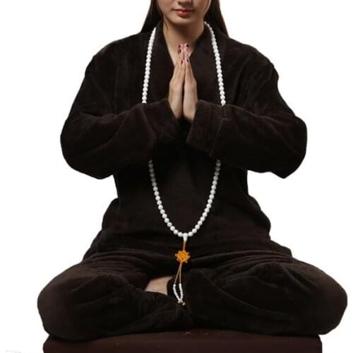 Unisex martial arts uniforms Autumn&Winter thick warm flannel lay meditation suits yoga cloak tai chi clothing