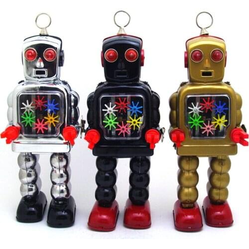 Vintage Clockwork Wind Up Robot toys Photography Children Kids Adult Robot Tin Toys Classic Toy Christmas Gift