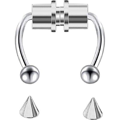 VipBT Steel Septum Labret Lip Earlobe Magnet Ball and Arrow Head Piercing