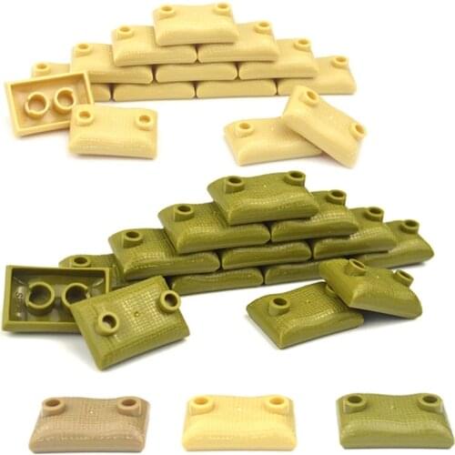 Military Sandbag DIY Army Scene Parts Compatible WW2 Soldier Figures Weapon Building Blocks Toys For Children