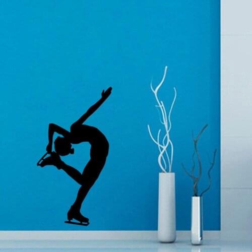 YOYOYU Fitness Gym Training Wall Sticker Woman Ice Skater Wall Decal Removable Vinyl Wallpaper For Home Art Decoration Y-552