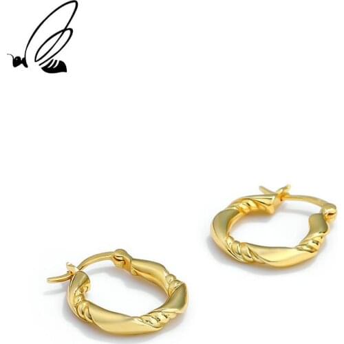 SSTEEL 925 Sterling Silver Hoops Earrings Wind Luxury Minority Simple Irregular Earing For Women Accessories Wedding Jewellery