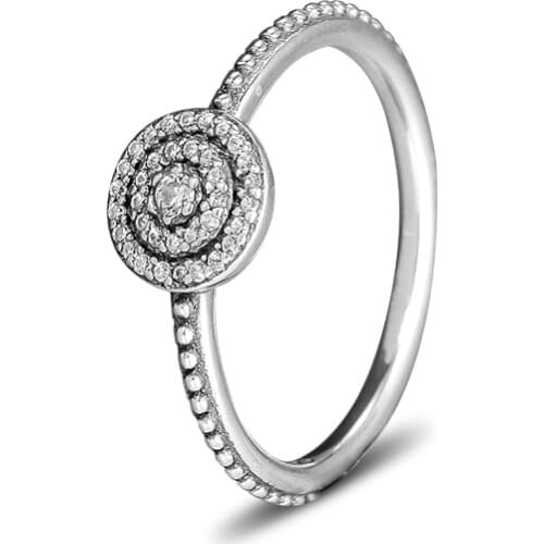 Authentic 925 Sterling Silver Rings Clear CZ Radiant Elegance Ring for Women Wedding Jewelry Sterling-Silver-Jewelry