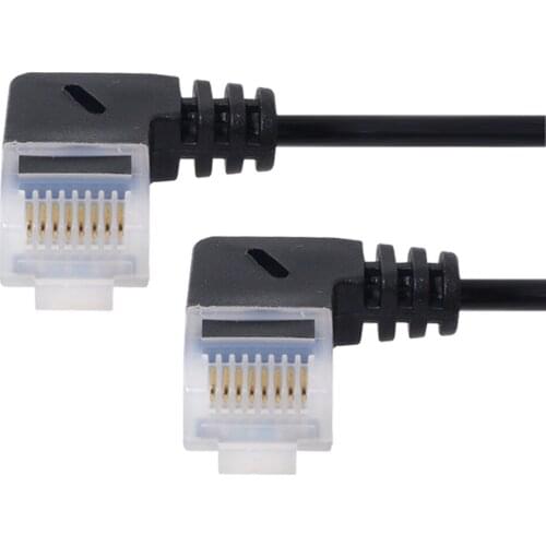 Zihan Ultra Slim Cat6 Ethernet Cable RJ45 Up Angled 25cm UTP Network Cable Patch Cord 90 Degree Cat6a Lan for Laptop Router