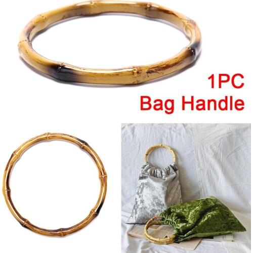 1PC High Quality Round Bamboo Bag Handle For Handbag Handcrafted DIY Bags Accessories