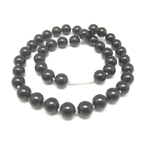 10mm wholesale price women round beads necklace black shell simulated-pearl hot sale high grade jewelry making 17inch F318PE