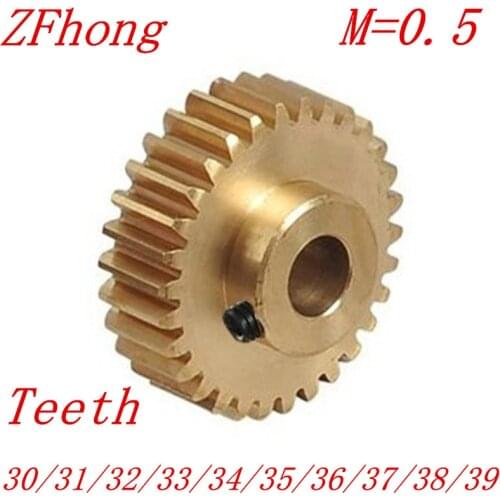 2PCS/LOT 0.5M 30 31 32 33 34 35 36 37 38 39 Teeth Brass Step Spur Gear CNC lathe machining parts