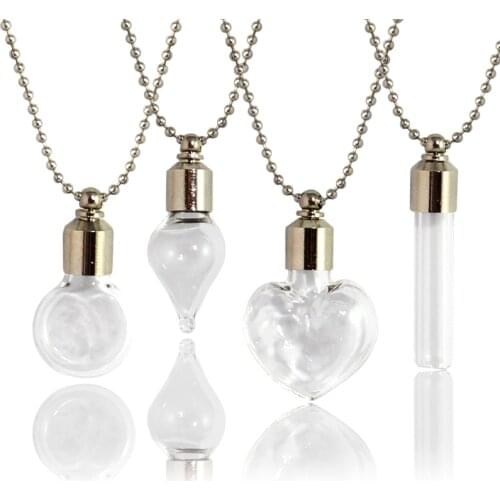 2PCS Glass Locket Urn Jewelry Cremation Jewelry Urn Necklace for Ashes Fillable vials Necklaces Blood Vial Necklace