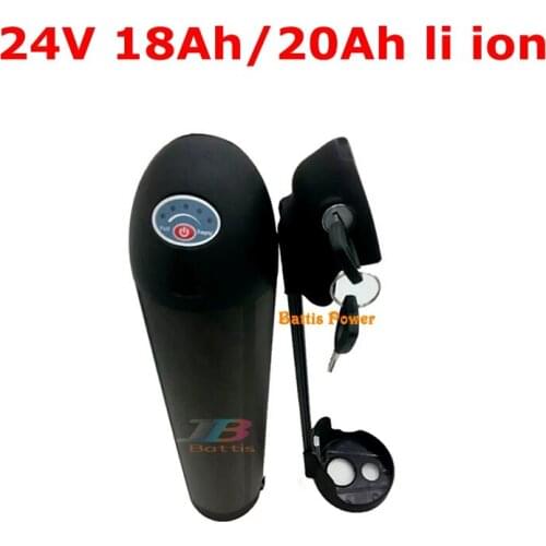 24v 18ah 20AH li-ion water bottle battery 18650 BMS 7S 20Ah lithium ion battery for 350w ebike bicycle scooter +3A Charger