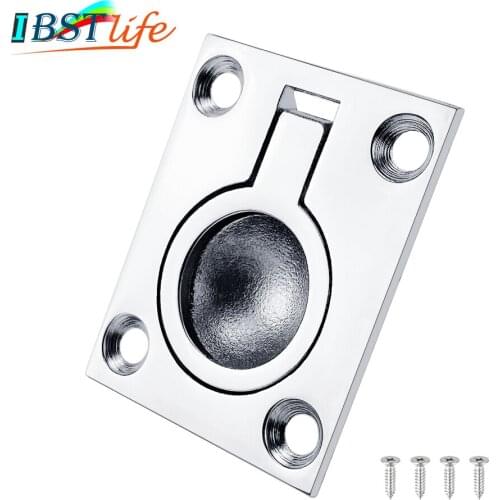48*38mm Stainless Steel 316 Boat Deck Hatch Latch Cabinet Flush Mount Ring Pull Lift Handle Marine Hardware Accessories