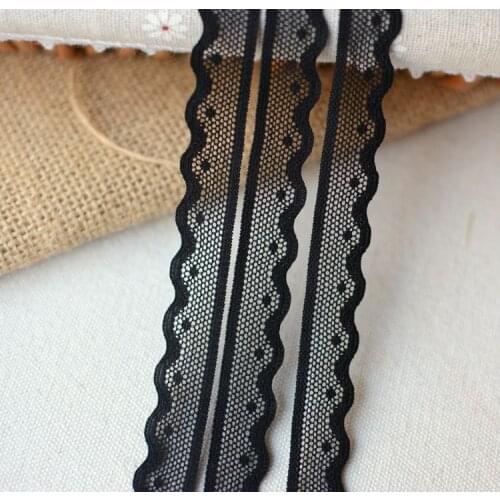5meters/lot 1.4cm Width Black Embroidered Lace Fabrics Womens Clothing DIY Lace Trim