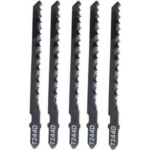 5Pcs/Set T244D HCS T-Shank Curved Jigsaw Blades for Wood Fast Cutting Tools wzpi