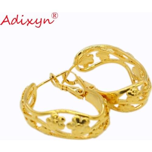 Adixyn New Women Earrings Gold Color&Brass Arab Ethiopian Jewelry Fashion Africa Items N12122