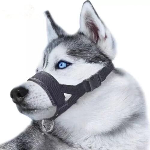 Anti Bite Barking Chewing Sleeve Pet Dog Muzzle Collar Mouth Sleeve Training Leash Nylon Strap Adjustable Loop Leader Mask