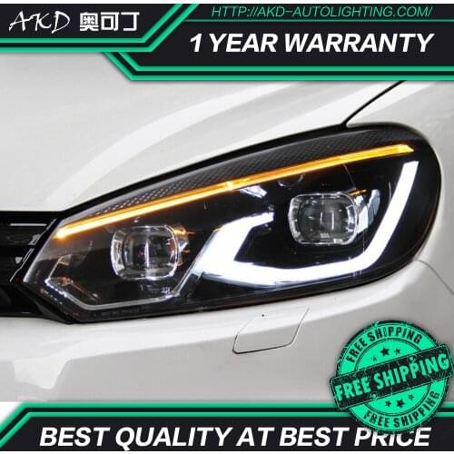 AKD Car Styling Head Lamp for VW Golf 6 Headlights 2009-2012 Golf 6 LED Headlight DRL Signal Lamp Hid Bi Xenon Auto Accessories