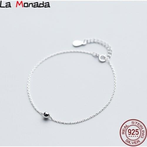 16cm-19cm Silver Bead Charm 925 Silver Bracelet For Women Girls Female Silver 925 Jewelry Woman Chain Bracelet On Hand Ladies