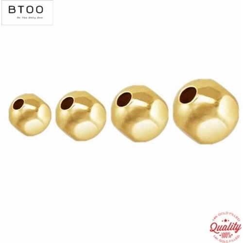 100% 14K Gold Filled Faceted Seam Beads Gold Beads for Jewelry Making Handmde DIY Accessories Gold Jewelry Findings Seed Beads