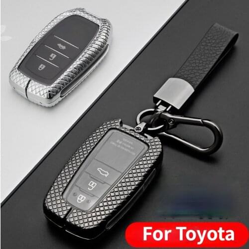 Zinc Alloy +TPU Key Case Cover Fob Shell for Toyota Camry Highlander Rav4 Fortuner Hilux 86