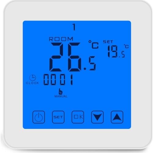 Touch Screen Digital Thermostat Programmable For Gas Boiler Heating Temperature Controller Regulater Battery Power Thermostat