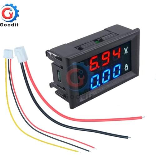0.56 inch Mini Digital Voltmeter Ammeter DC 100V 10A Panel Amp Volt Voltage Current Meter Tester Blue Red Dual LED Display