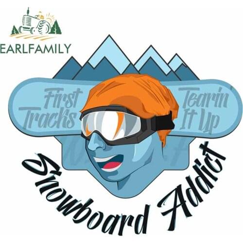 EARLFAMILY 13cm x 11.3cm Snowboard Addict Kids Toddler Pullover Hoody Graffiti Car Sticker Skateboard Vinyl Waterproof Decal