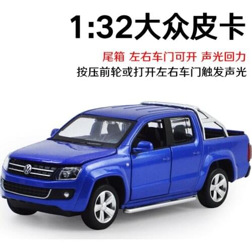 1:32 high simulation Volkswagen pickup alloy sound and light pull back music open door childrens toy car model for kids gifts