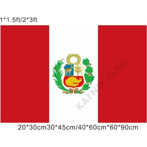 KAFNIK,free shipping 20*30cm/30*45cm/40*60cm/60*90cm small flags Peru Flag for Countries World Event Decorative Flags