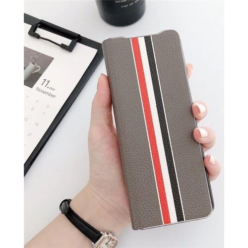 Leather Flip Cover Shell for Samsung Galaxy Z Fold 2 Phone Accessories Anti-fall Phone Protective Case Smartphone Case