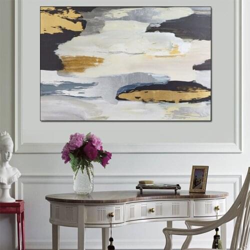 Beautiful Oil Painting On Canvas Modern Unframed Painting Gold Texture Design Oil Paintings Art Oil Painting Wall Pictures