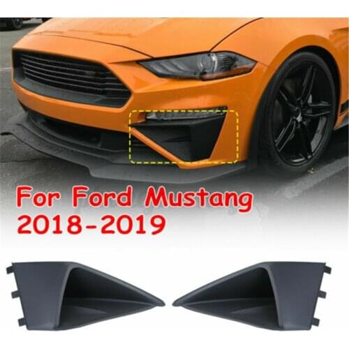 Left & Right Front Bumper Fog Light Vent Fascia Corner Pockets For Ford Mustang 2018-2020 3 Dimensional Air Intake Trim Panels