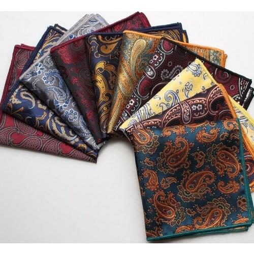 Linbaiway Mens Banquet Hankies Vintage Floral Pocket Square Handkerchief Fashion Men Hanky Wedding Party Chest Towel