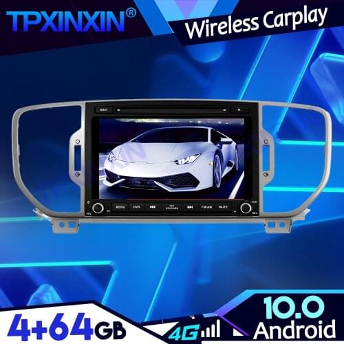 For KIA SPORTAGE 2016-2018 Android 10.0 4+64G PX6 IPS Carplay Tape Recoder Multimedia Player Navigation GPS Auto Radio Head Unit