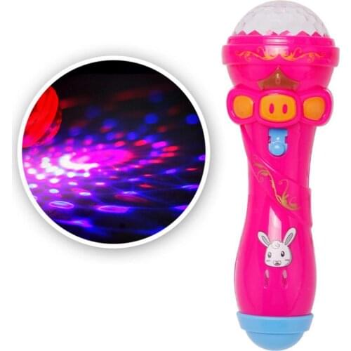 Flashing Projector Microphone Toy Lighting Glowing Toy Funny Wireless Microphone Toy Music Karaoke Mini Fun Child Flashing Stick