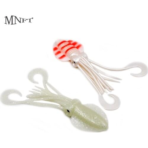 MNFT 12cm/15cm/18cm Octopus Calamar Jigging Saltwater Fishing Lure Sea Fishing Wobbler Silicone UV Glow Soft Lure
