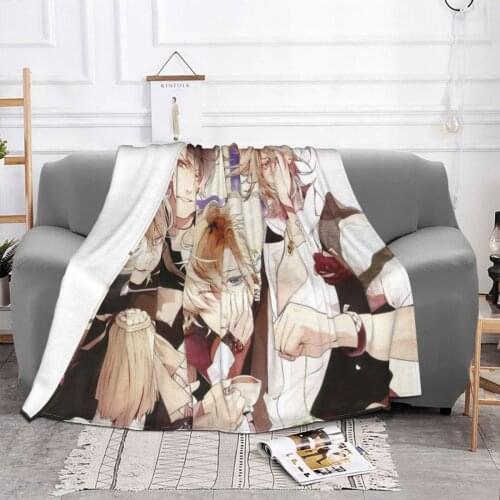 Diabolik Lovers Blanket Coral Fleece Plush Print Comics Multifunction Soft Throw Blanket for Bed Couch Plush Thin Quilt