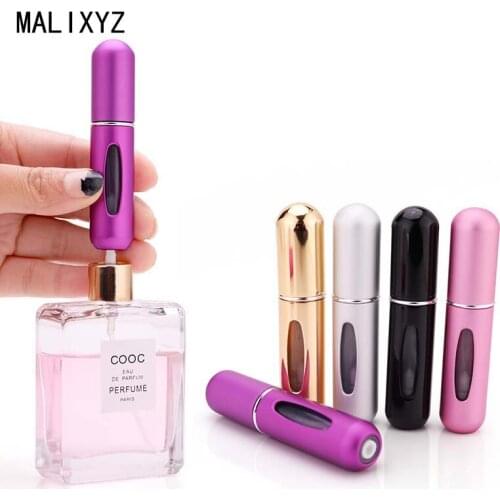 Refillable 5ml refillable mini perfume spray bottle aluminum spray atomizer portable travel cosmetic containers perfume bottle