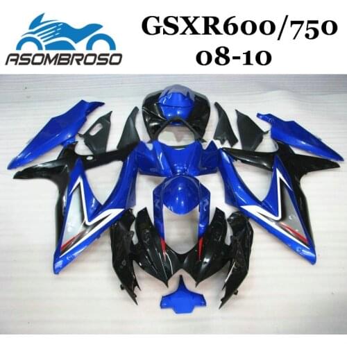 Motorcycle Injection Fairing kits for Suzuki 2010 2009 2008 GSXR600 K8 GSX R750 GSX R600 08 09 10 blue black Fairings body parts
