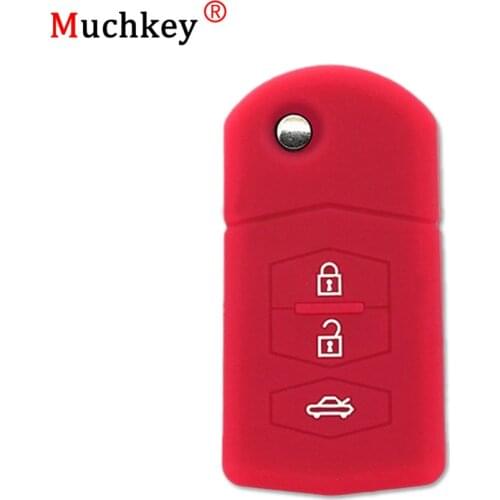 Muchkey Silicone Remote Flip Key Case Cover Remote Key Case Protection Floding 3 Button Key For Mazda Cx-5 Cx-4 Mazda 3 Mazda 6