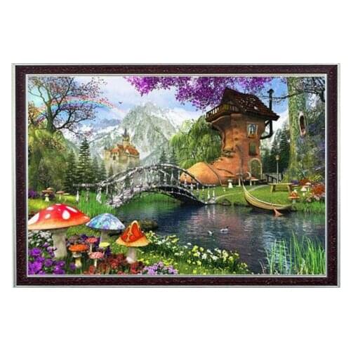 Crafts 14CT Uncamped Embroidery Quality Counted Cross Stitch Kits DIY Oil Painting Set Old Home Boots Home For Handmade Art