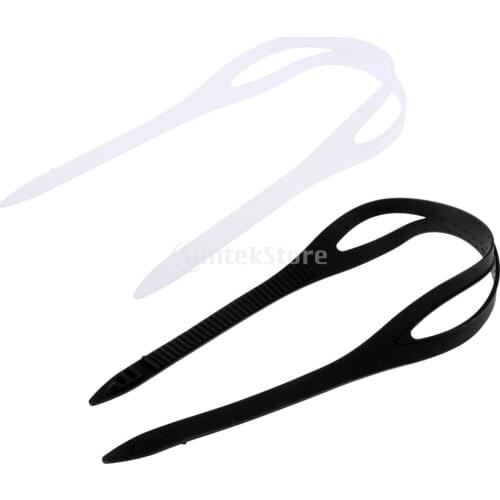 2 Pcs Black+Clear Universal Swimming Goggles Swim Glasses Eyewear Silicone Strap Head Band Replacement Spare Accessories